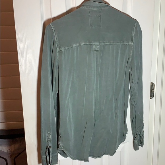Army green American Eagle soft button down - Picture 2 of 3